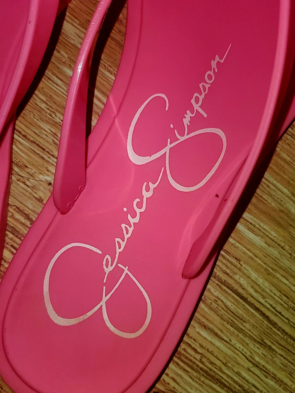 Girls Jessica Simpson Pink Glam Bow Jelly Flip Flops